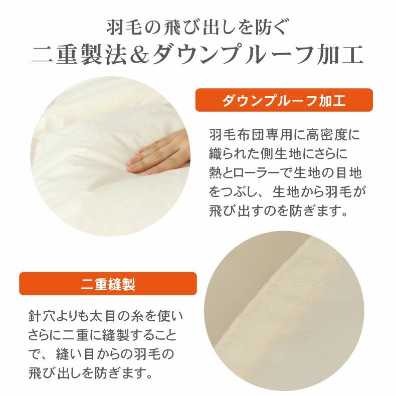 掛け布団・羽毛布団 | 【送料無料】 シングルロング 羽毛掛け布団 マナダウン 国産 抗菌 消臭 WDD85