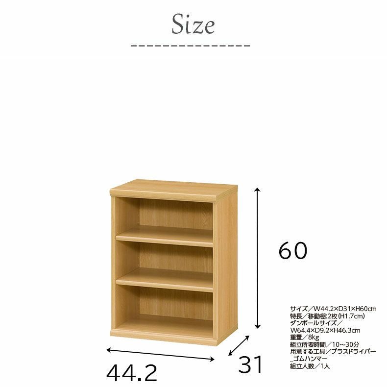 オープンラック 幅約45cm 高さ約60cm カラーラック