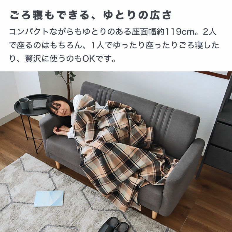 2人掛け ソファー コンパクト ロータイプ ハル