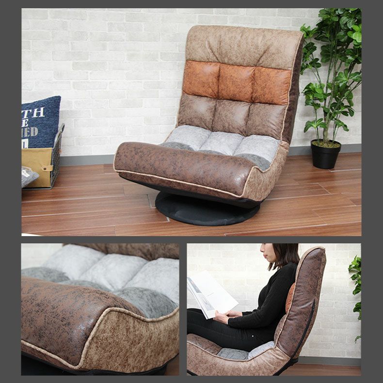 1人掛け 座椅子 回転チェア リクライニング ポケットコイル ビンテージ