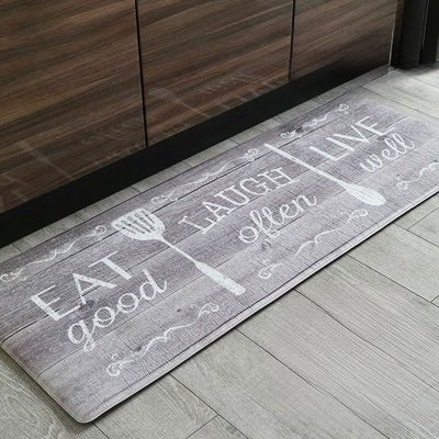 45x120cm PVCキッチンマット 木目イートのサムネイル