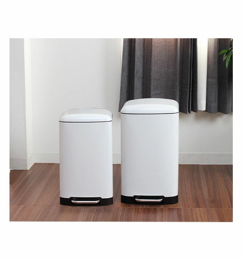 40L ゴミ箱 スチール ダストボックス ペダル付き ふた付き キッチン