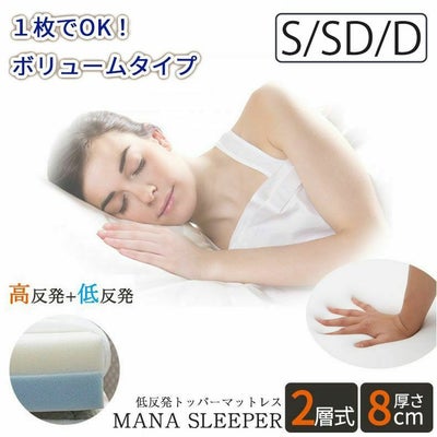 8cm低反発マットレス マナスリーパー（低反発・高反発2層） 三つ折れ 洗えるカバーのサムネイル