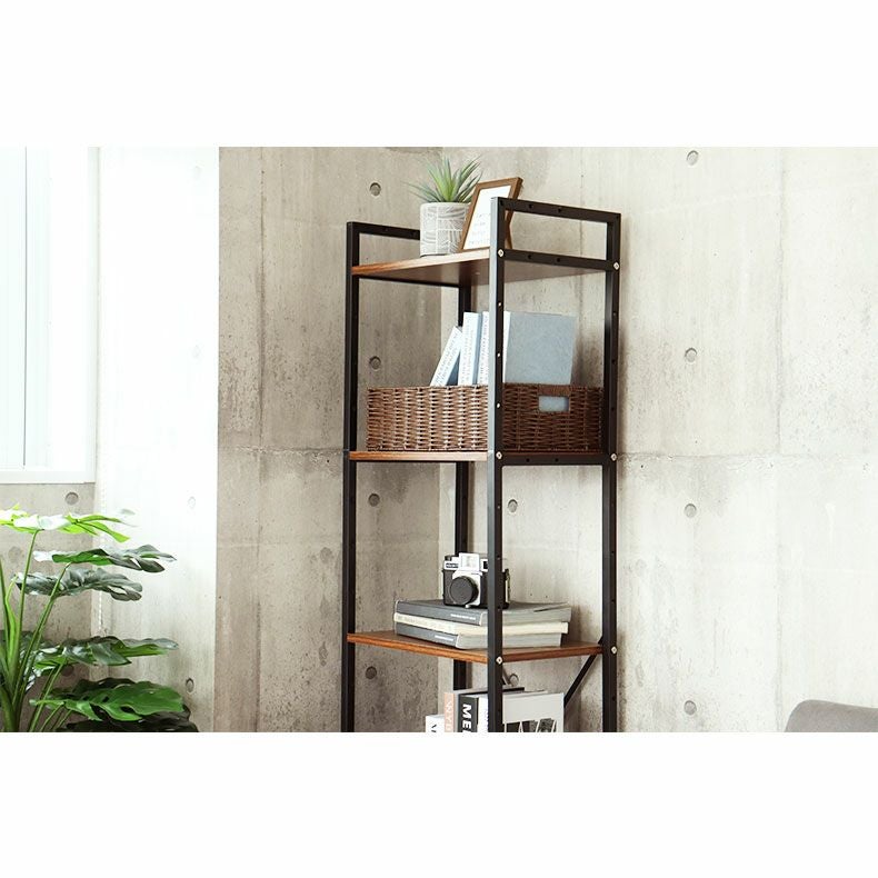 オープンラック　　　 RASIK（ラシク） シェルフ 約幅53.5×奥行48×高さ156cm レトロ調