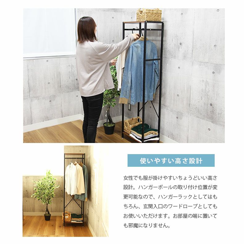 幅44cm ハンガーラック クローゼット 収納 奥行30 省スペース アドオン