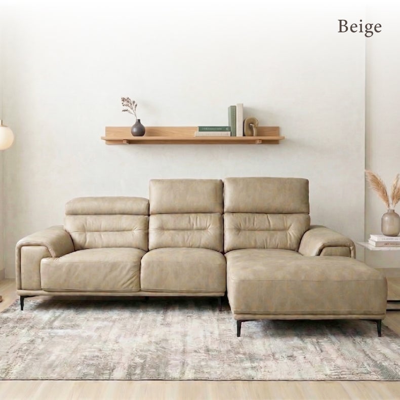 カウチソファ | 3人掛け カウチソファ｜プルミエ　ヘッドリクライニング 革のようなレザー調ファブリック