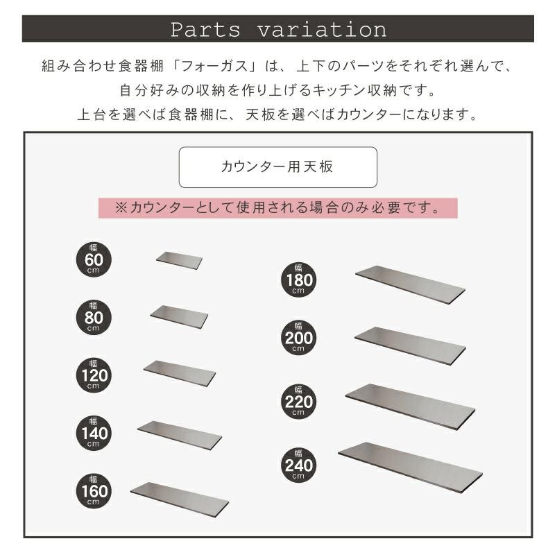 幅80cm 食器棚 上台 フォーガス