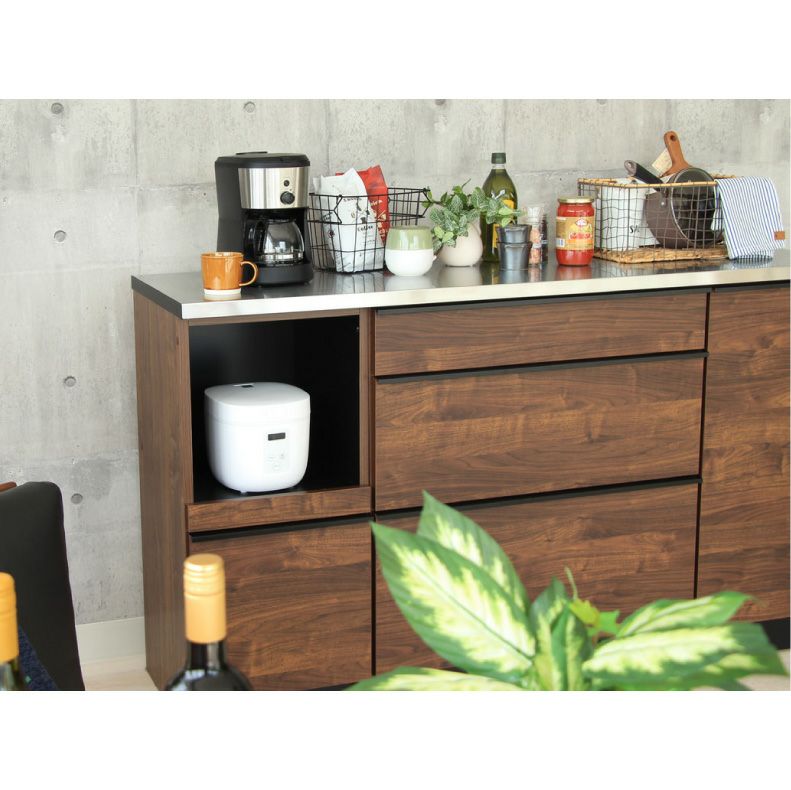 幅160cm キッチンカウンター ステンレスカウンター キッチン収納 食器