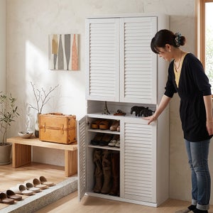 2個セット 幅75cm ルーバーシューズボックスのサムネイル
