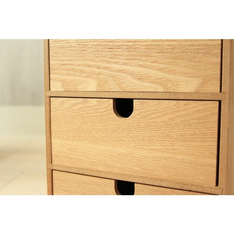 幅19.5cm 木製引出収納ボックス3段