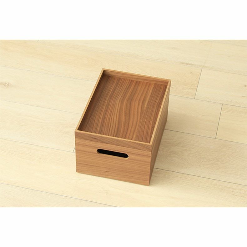 幅19cm フタ付き 木製 収納ボックス スタッキングボックス