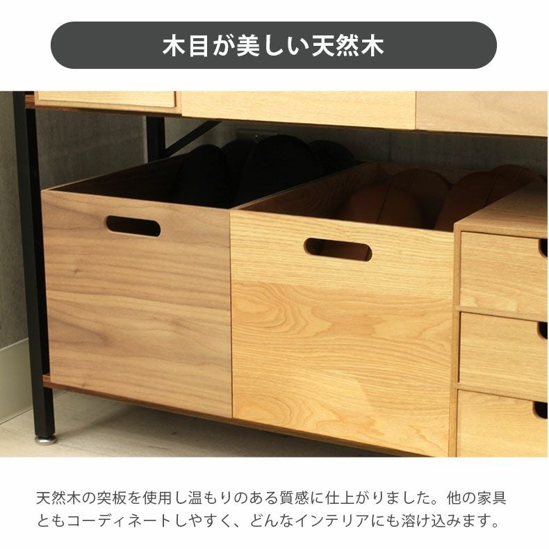 幅38cm フタ付き 木製 収納ボックス スタッキングボックス 深型