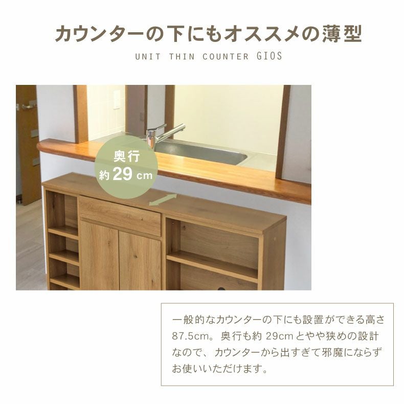 カウンター・キッチン収納 | 幅120cm カウンター 下台60OP棚 60開戸 ジオス
