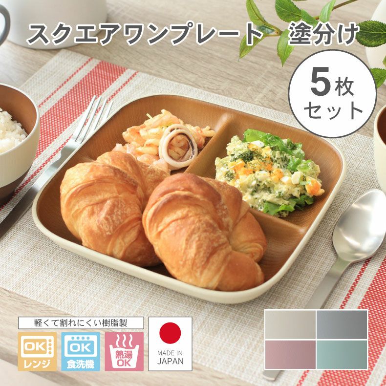 スクエアワンプレート 5枚セット 塗分け