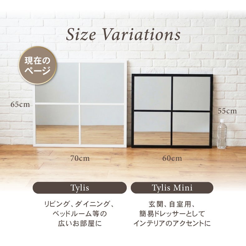 ミラー・コスメ収納 | ウォールミラー テュリス