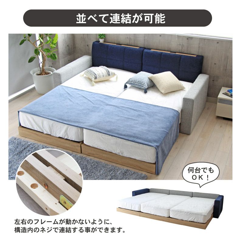 幅99cm シングル ベッドフレーム ローベッド 布床板 ファブリック