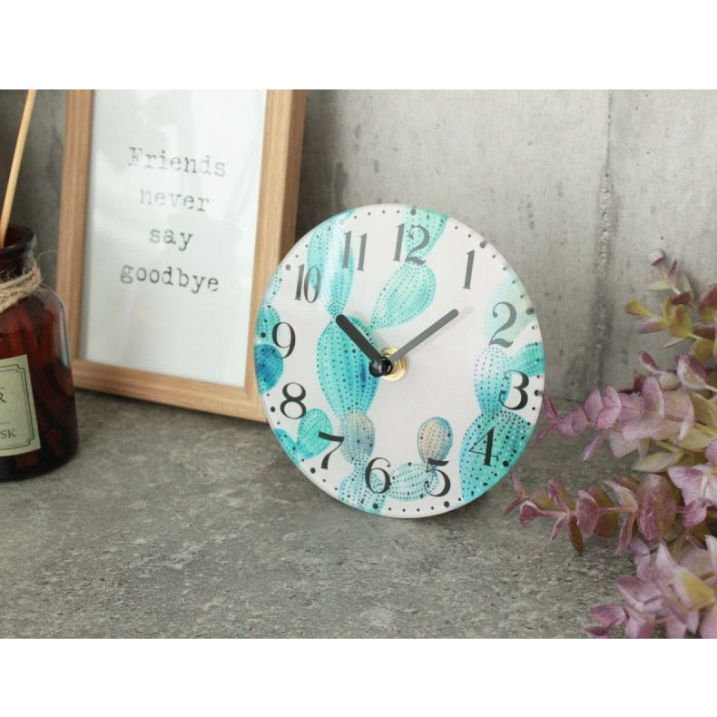 ガラス置時計 カクタス