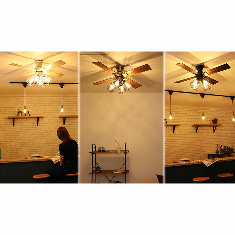 シーリングファン フィラメントLED付 JE-CF003-BK