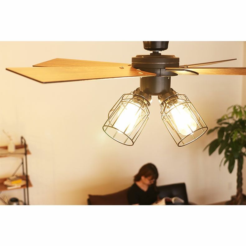 シーリングファン フィラメントLED付 JE-CF003-BK