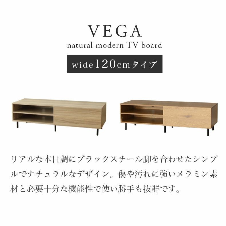 幅120cm テレビボード ローボード スチール脚 おしゃれ ベガ