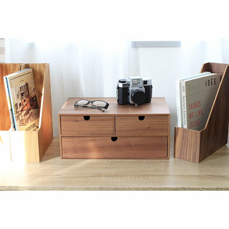 木製収納ケース 2段 引き出し式 収納ボックス