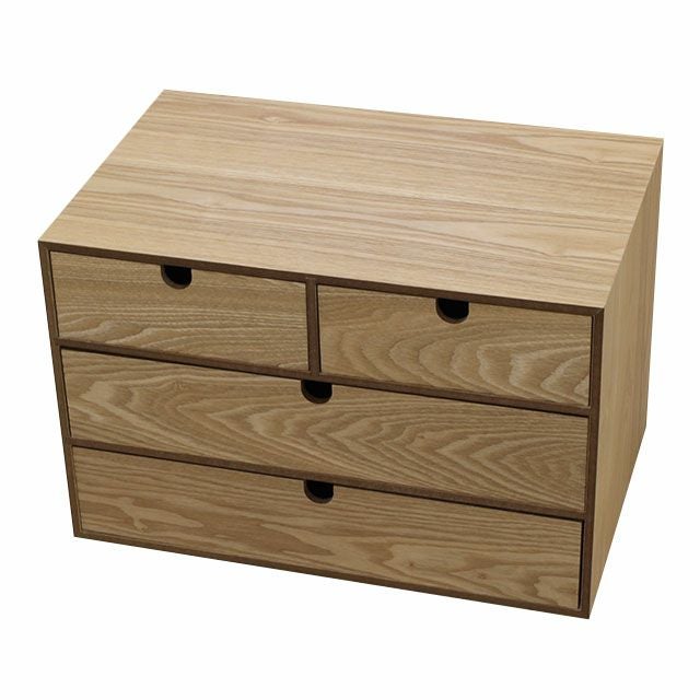 木製収納ケース 3段 引き出し式 収納ボックス