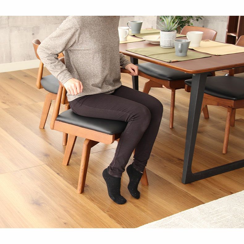 4人用 ダイニングテーブルセット 5点 おしゃれ （回転チェア） カルネ2