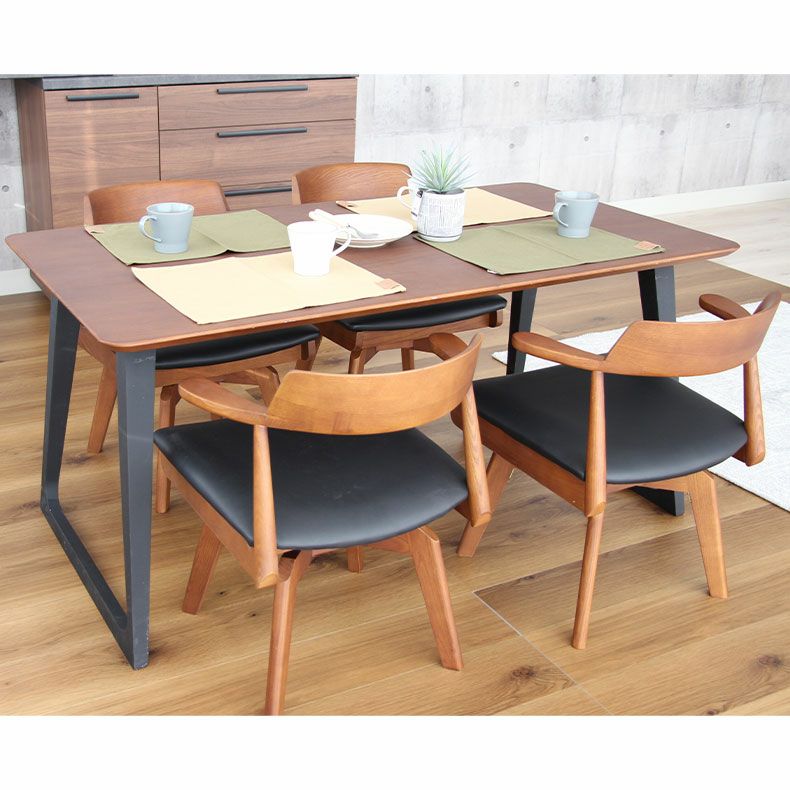 4人用 ダイニングテーブルセット 5点 おしゃれ （回転チェア） カルネ2