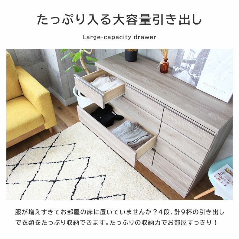 幅120cm ローチェスト パンドラ4段