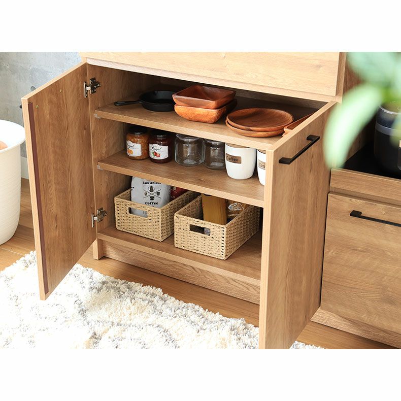 幅120cm キッチンカウンター おしゃれ レンジ台 下台開き戸タイプ ライン