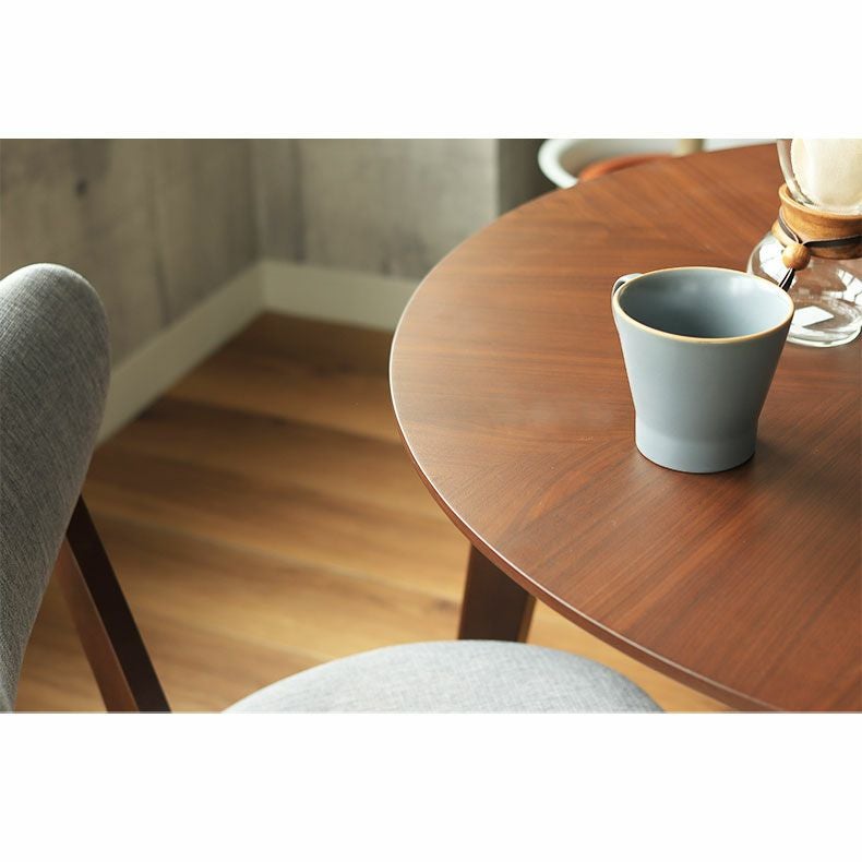 矢張 2人用 幅90cm 円形 ダイニングテーブルセット 3点 ウォールナット