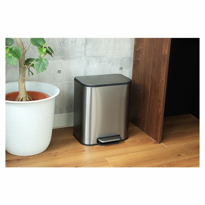 20L ゴミ箱 ステンレス ダストボックス ペダル付き ふた付き キッチン