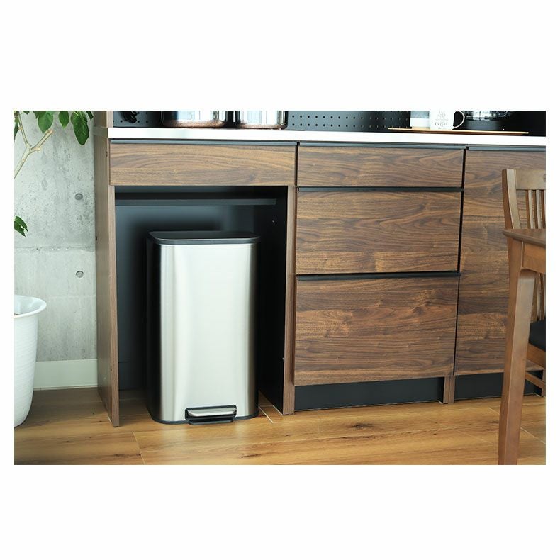 30L ゴミ箱 ステンレス ダストボックス ペダル付き ふた付き キッチン