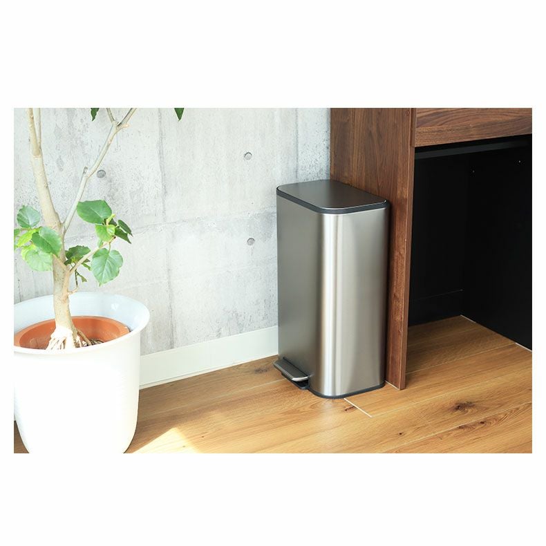 30L ゴミ箱 ステンレス ダストボックス ペダル付き ふた付き キッチン