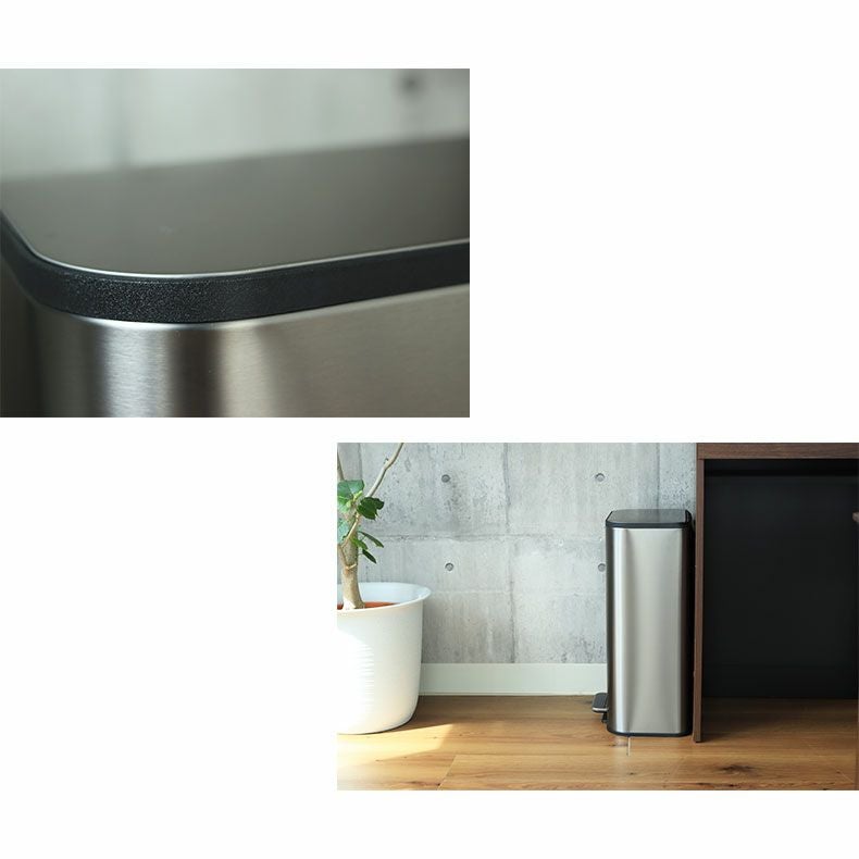 30L ゴミ箱 ステンレス ダストボックス ペダル付き ふた付き キッチン