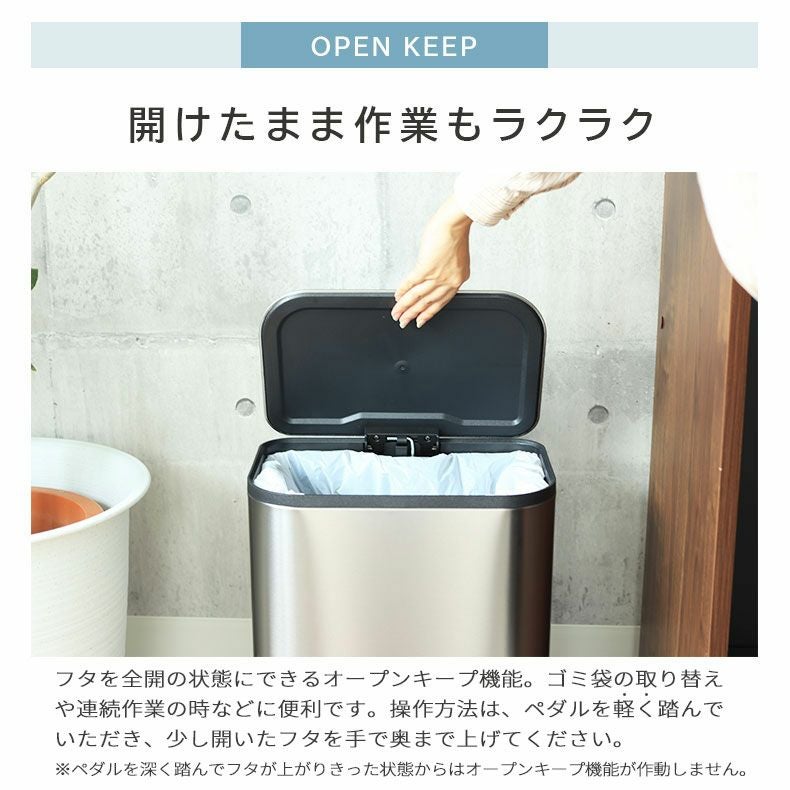 30L ゴミ箱 ステンレス ダストボックス ペダル付き ふた付き キッチン
