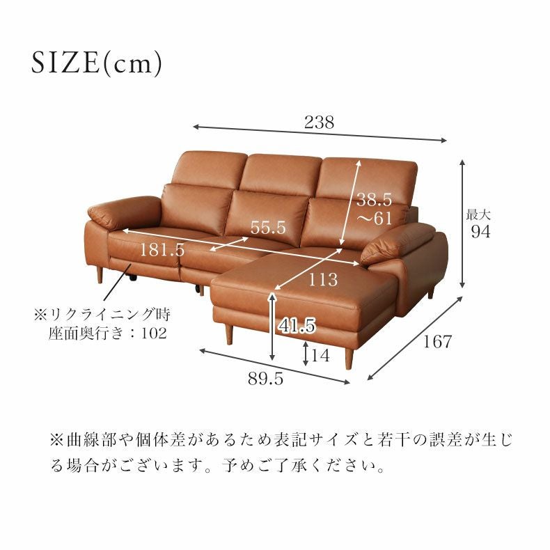 片電動カウチソファ左 シュナイダー