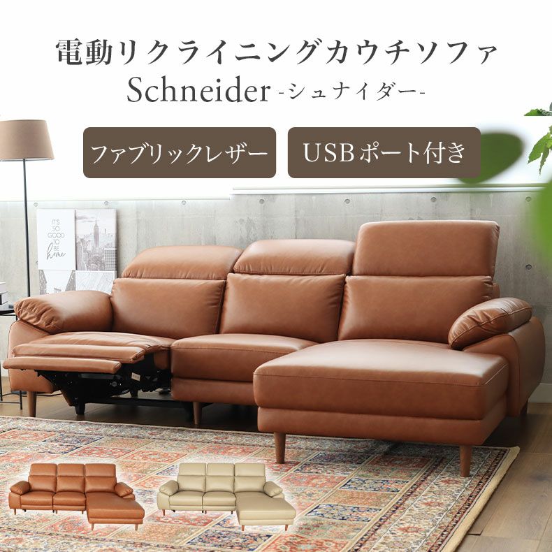 片電動カウチソファ左 シュナイダー