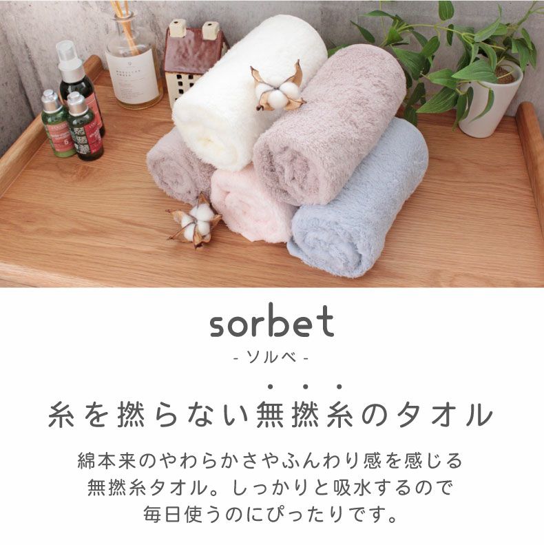 34x120 無撚糸スリムバスタオル ソルベ5枚セット