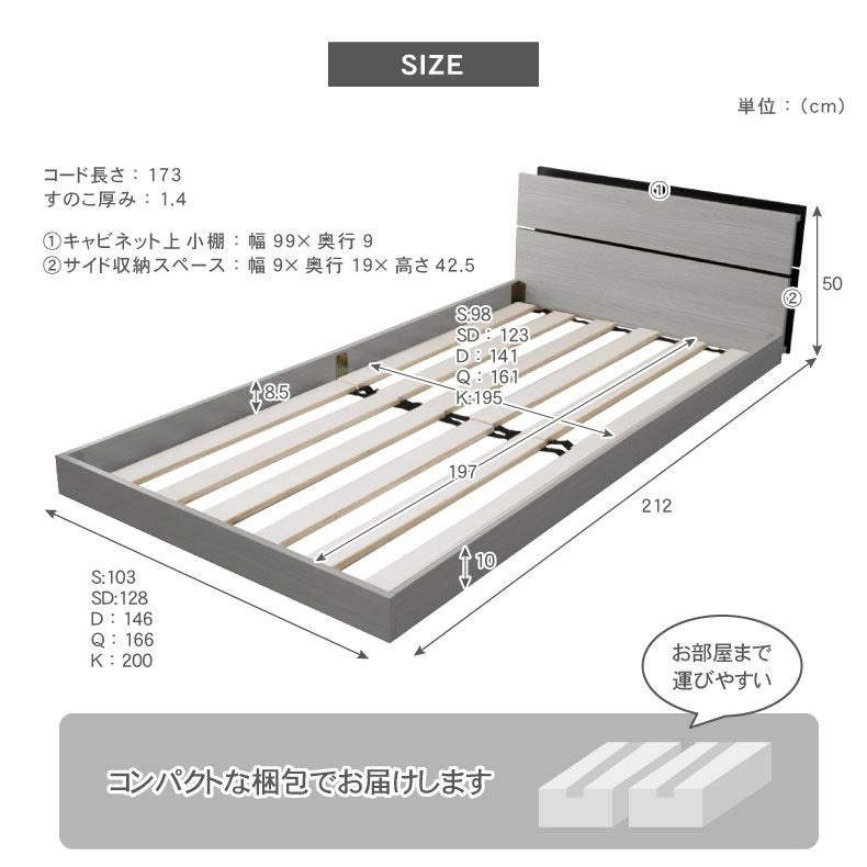 ベッドフレーム | 【数量限定】ベッドフレーム ダブル フロアベッド ローベッド すのこ 北欧 収納付き おしゃれ ノルモ（キャビネット1）