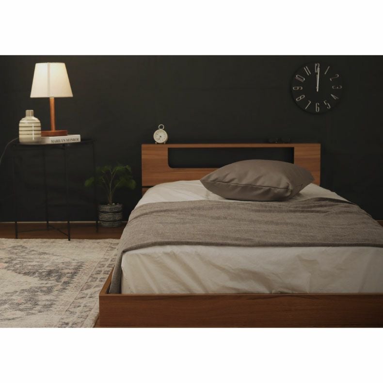 ベッドフレーム | 【数量限定】ベッドフレーム シングル フロアベッド ローベッド すのこ 北欧 宮付き 収納付き おしゃれ ノルモ（キャビネット2）