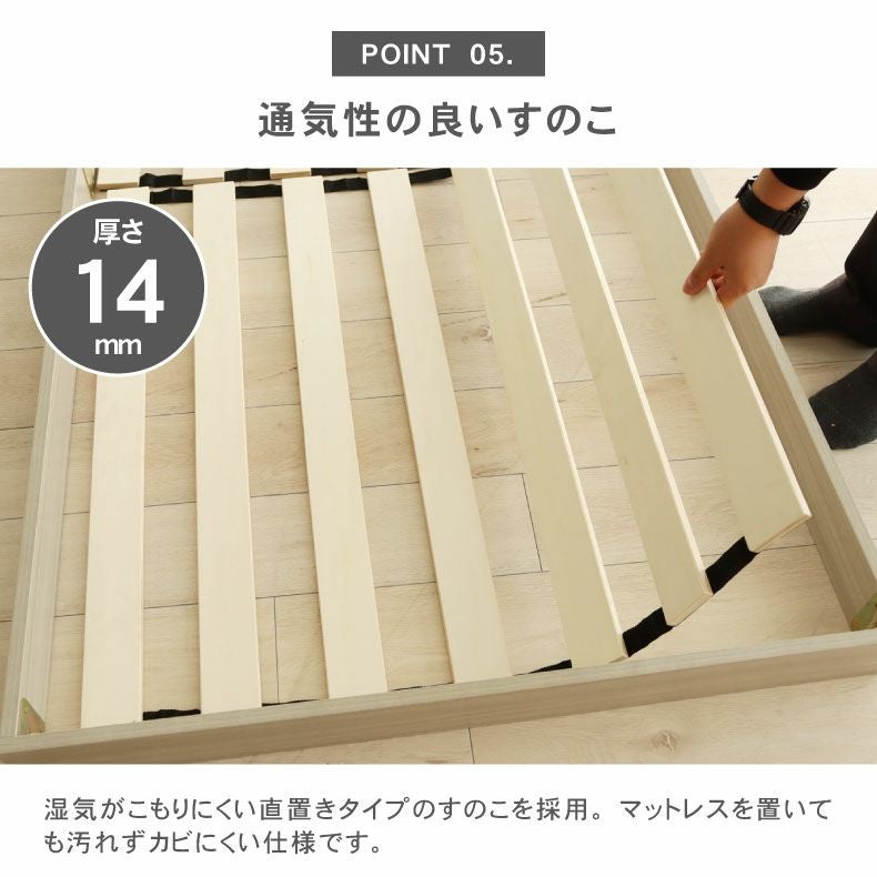 ベッドフレーム | 【数量限定】 ベッドフレーム キング フロアベッド ローベッド すのこ 北欧 宮付き 収納付き おしゃれ ノルモ（キャビネット2）