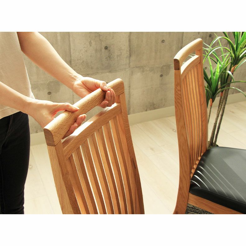 幅190cm ダイニングテーブルセット 4人 （カット脚） オーク｜ナイン3