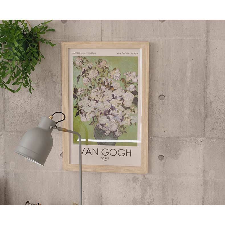 40×60cm ウォールアート ゴッホ ホワイトローズ