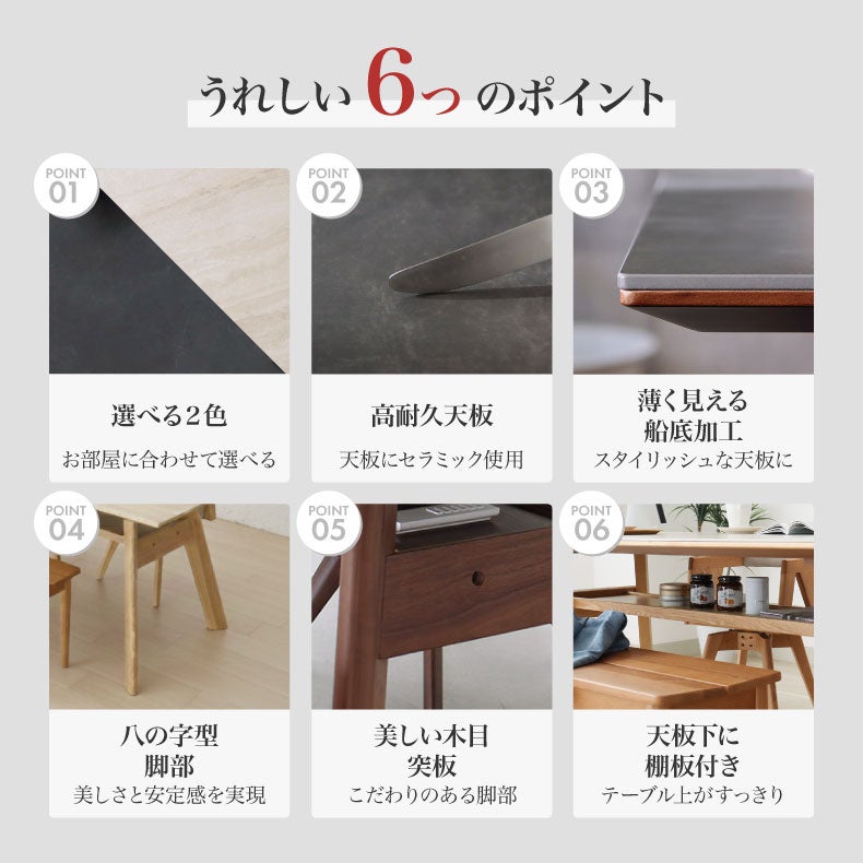 ダイニングテーブル | 幅180cm セラミック キズ汚れに強い ダイニングテーブル サリクス