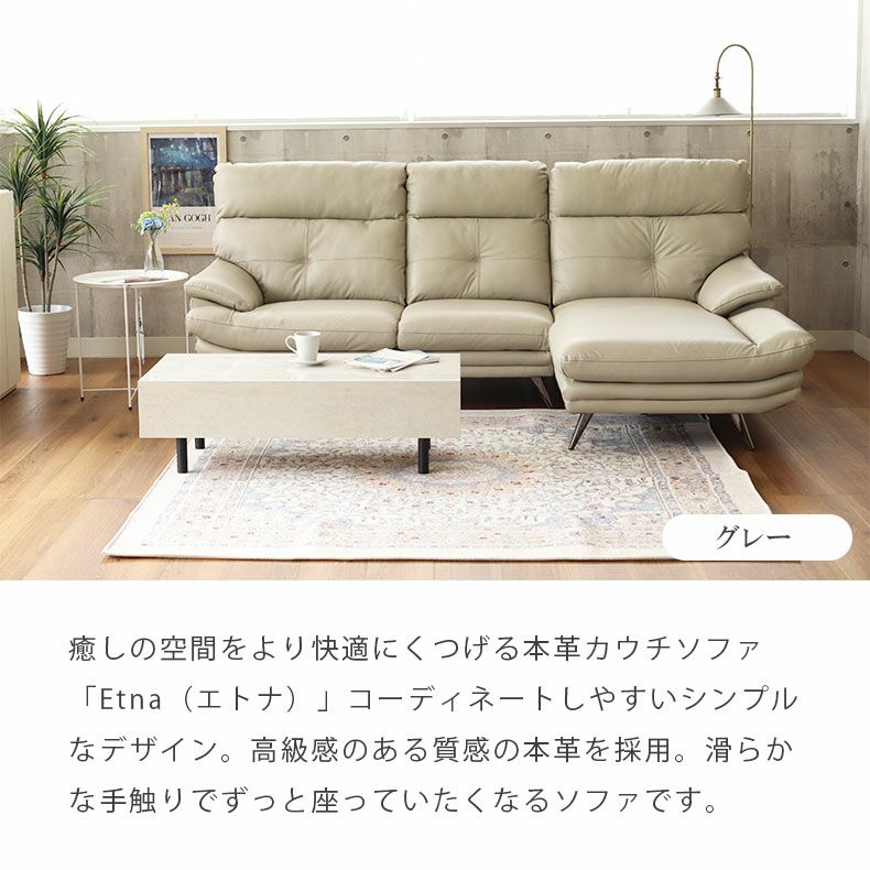 カウチソファ｜エトナ 本革 ゆったり モダン