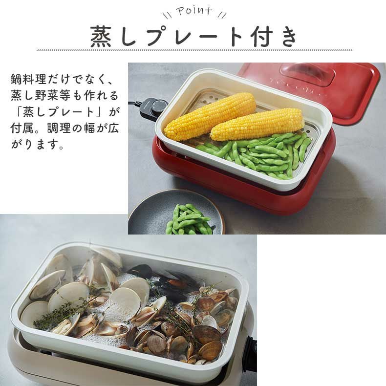 recolte（レコルト） ホットプレート用 セラミックスチーム深鍋 RHP-1CS