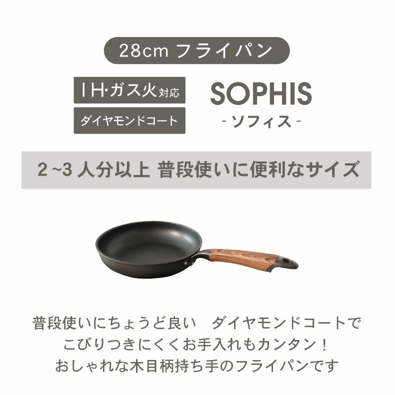 ガス火・IH対応 28cm フライパン ソフィス