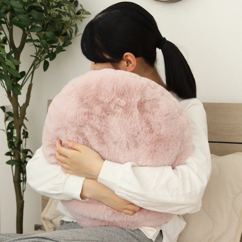 ピンクのラウンドクッション 背あてクッション｜40cm 円形 ラウンドクッション ロイヤルファー