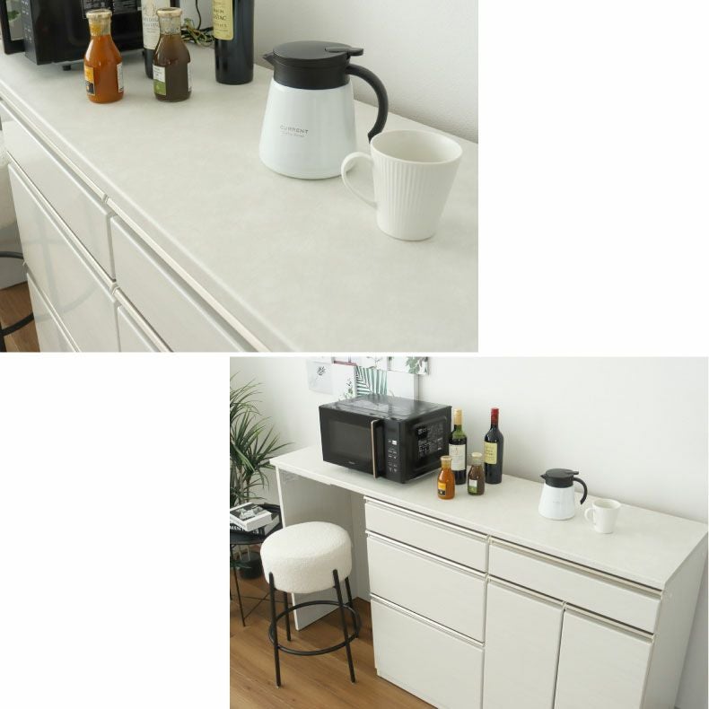 幅180cm キッチンカウンター ハイフレックス天板 下台左脚パネル 60三